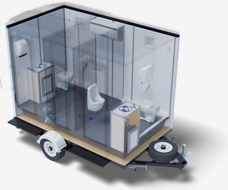Baño móvil TB 350-2 con el equipo de aire acondicionado en la sala de máquinas